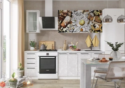 Kitchen interior center concrete white