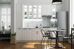 Kitchen interior center concrete white