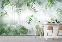 Palm leaves in the kitchen interior