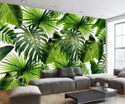 Palm leaves in the kitchen interior