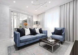 Neoclassical sofa in the living room interior