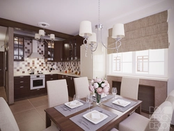 Coffee wallpaper in the kitchen interior