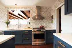 Color of the stove in the kitchen interior
