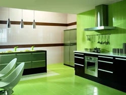 Color of the stove in the kitchen interior