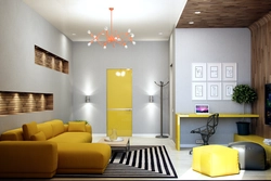 Color accents in the living room interior