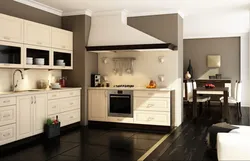 Интерьер Белая Кухня Темные Стены