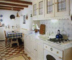 Country tiles in the kitchen interior