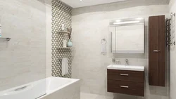 Wood tiles in the bathroom interior