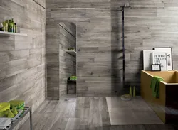 Wood Tiles In The Bathroom Interior