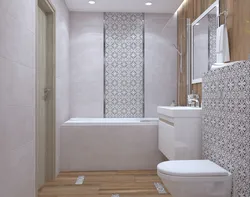 Wood tiles in the bathroom interior
