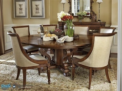 Tables in the interior of a classic kitchen