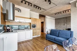 Concrete In The Interior Of The Kitchen Living Room