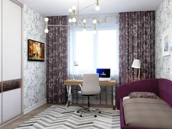 Bedroom interior wallpaper with sofa