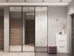 Wenge wardrobe in the hallway interior