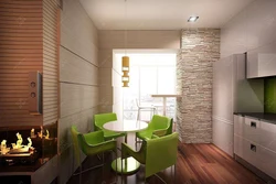 Brick slats in the kitchen interior