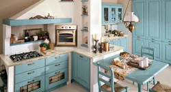 Turquoise Provence kitchen in the interior