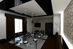 Қонақ Бөлмесінің Интерьері Қара Және Ақ Төбе