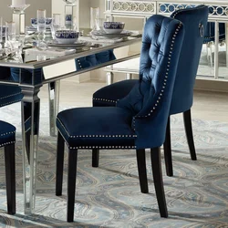 Velor chairs in the kitchen interior