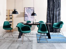 Velor chairs in the kitchen interior