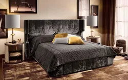 Velor beds in the bedroom interior