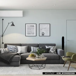 Gray table in the living room interior