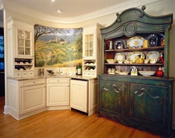 Antique buffet in the kitchen interior