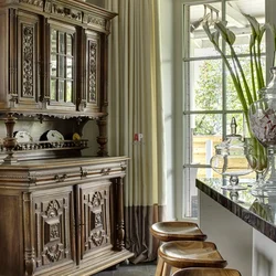 Antique buffet in the kitchen interior