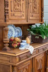 Antique buffet in the kitchen interior