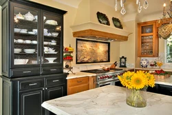 Antique buffet in the kitchen interior