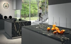 Black Stone In The Kitchen Interior
