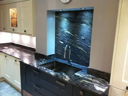 Black stone in the kitchen interior