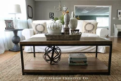 Coffee table in the bedroom interior