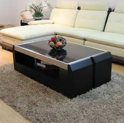 Coffee table in the bedroom interior