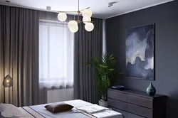 Daxili yataq otağı qara və ağ pərdələr