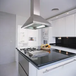 Hood in the interior of a small kitchen