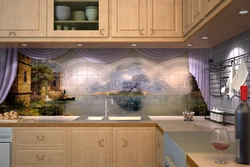 Kitchen interior with photo printed apron