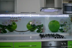 Kitchen interior with photo printed apron