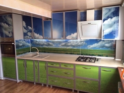 Kitchen Interior With Photo Printed Apron