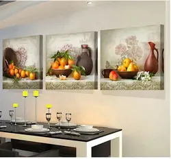 Өз фотосуреттерімен ас үйге арналған кескіндеме