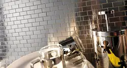 Stainless steel in the bathroom interior