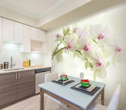 Drawings of kitchen interior with flowers