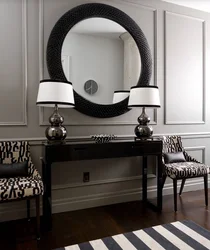 Black mirror in the hallway interior