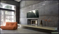 Art concrete in the living room interior