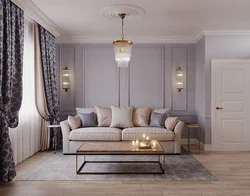 Molding in the neoclassical living room interior