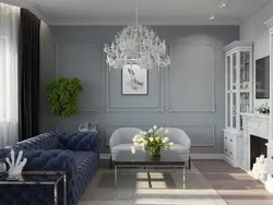 Molding in the neoclassical living room interior