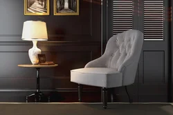 Gray Armchair In The Bedroom Interior