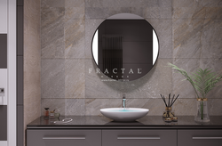 Black mirror in the bathroom interior
