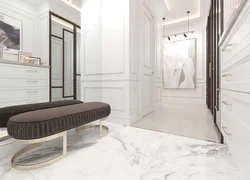 White marble in the hallway interior