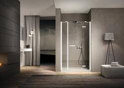 Shower doors in the bathroom interior