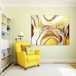 Abstract painting for bedroom interior